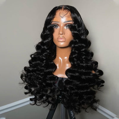 (BUY 1 GET 1 Free)ZSF Super Bouncy Wander Curls HD Lace Wig With Tiny Knots Free Part Brazilian Human Virgin Hair