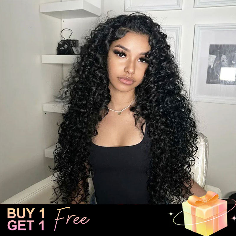 (BUY 1 GET 1 Free)ZSF Hair Pixie Curly Transparent Lace Frontal Wig 100% Human Virgin Hair
