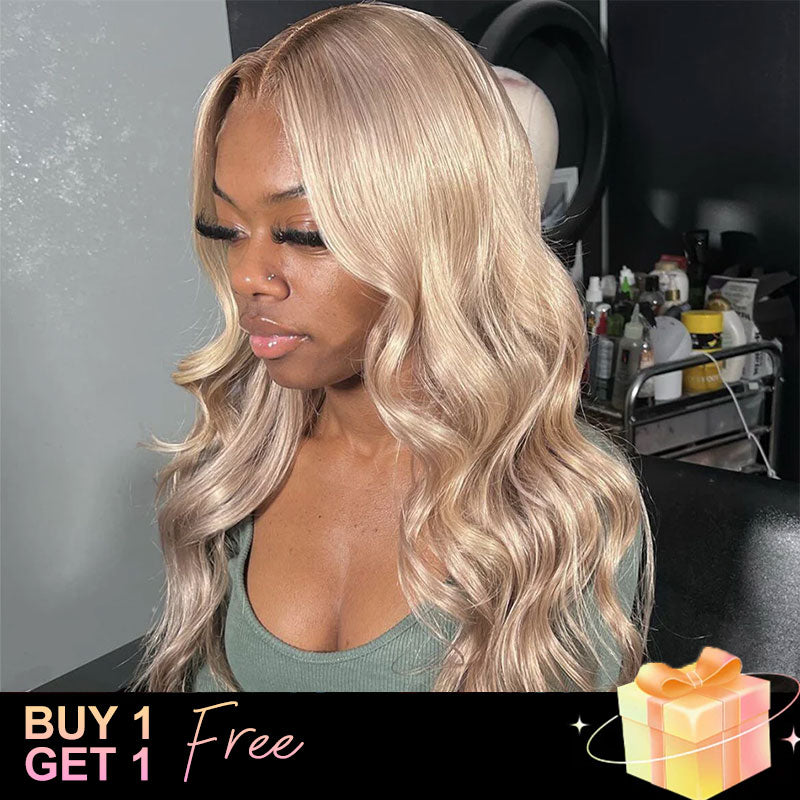 (BUY 1 GET 1 Free) ZSF New Arrival Ombre Ash Blonde Dark Root Body Wave Human Wavy Wig