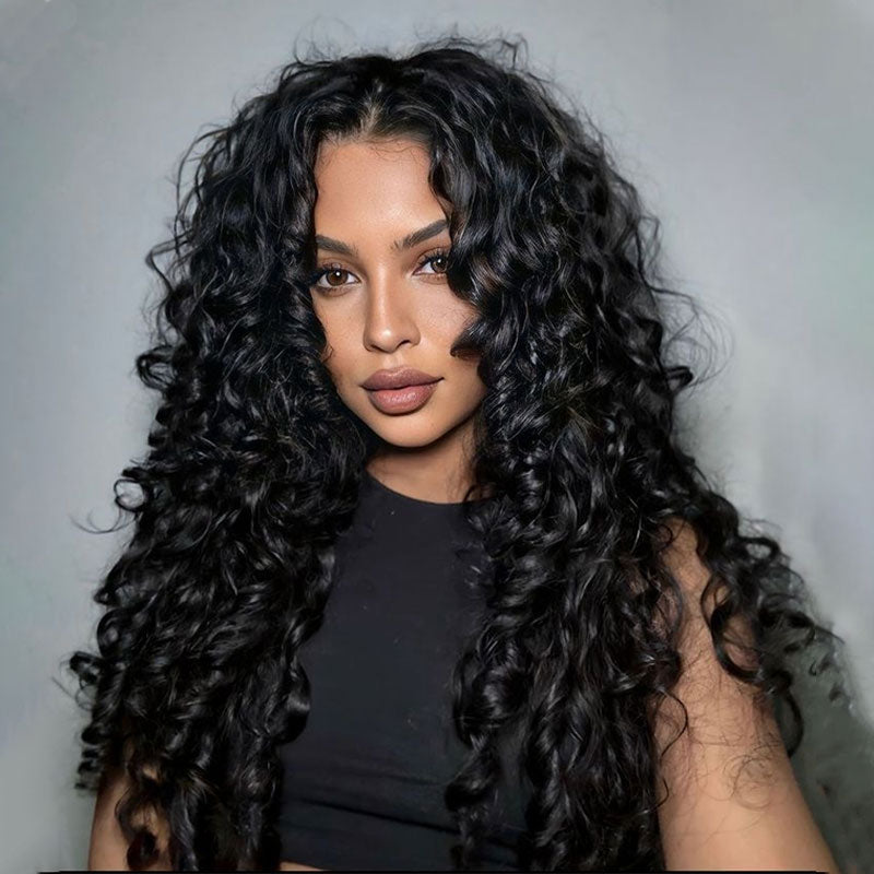 (BUY 1 GET 1 Free)ZSF Tiktok Hot Spanish Curl Lace Closure Wig Modern Hairstyles Unprocessed 100% Human Hair