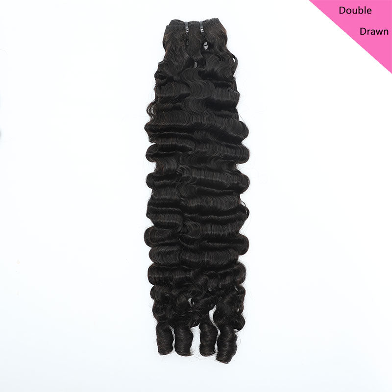 ZSF Hair Grade Double Drawn Hair Burmese Curl 1Bundle 100% Unprocessed Human Hair Weave Extensions