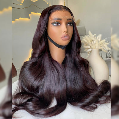 (BUY 1 GET 1 Free)ZSF Hair Stunning Plum Color HD Lace Closure Body Wave Virgin Hair Unprocessed Human Hair 1Piece