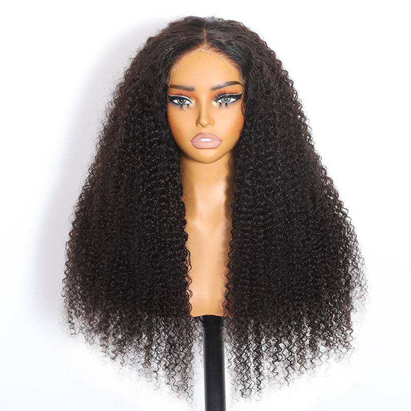 ZSF Hair 6*6/7*7 HD Lace Closure Wig Kinky Curly Glueless Upgrade Drawstring Virgin Human Hair Natural Black