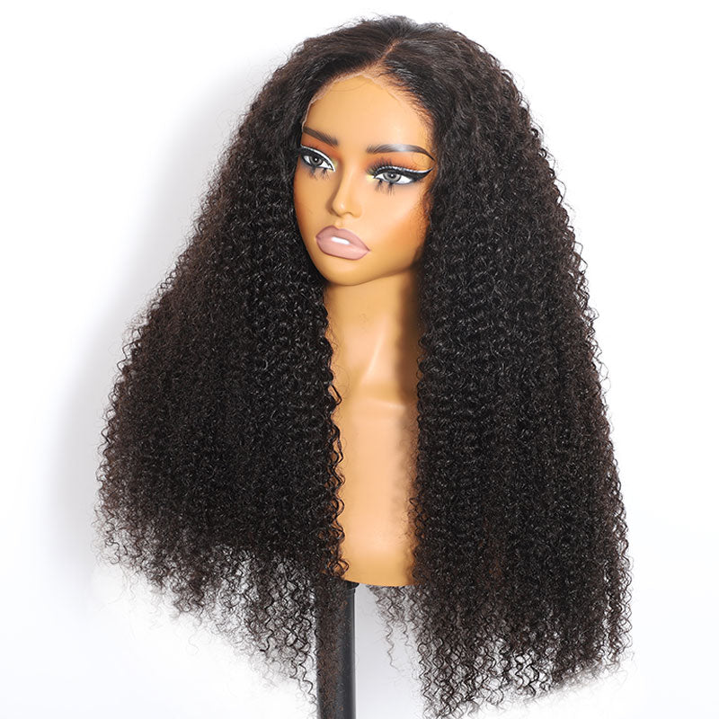 ZSF Hair 6*6/7*7 HD Lace Closure Wig Kinky Curly Glueless Upgrade Drawstring Virgin Human Hair Natural Black