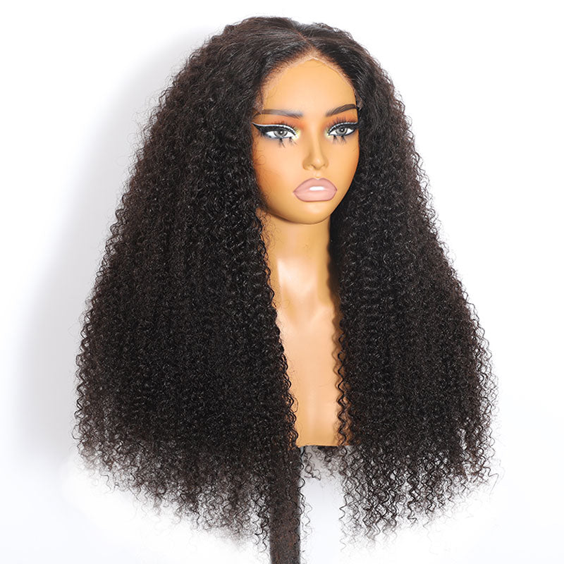 ZSF Hair 6*6/7*7 HD Lace Closure Wig Kinky Curly Glueless Upgrade Drawstring Virgin Human Hair Natural Black