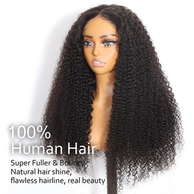 ZSF Hair 6*6/7*7 HD Lace Closure Wig Kinky Curly Glueless Upgrade Drawstring Virgin Human Hair Natural Black