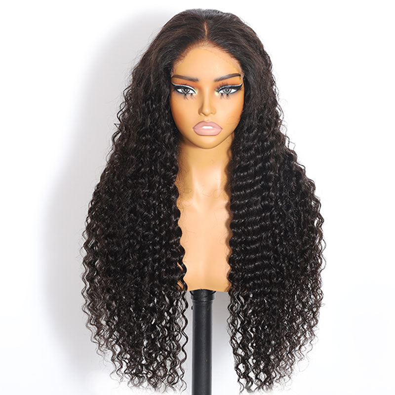 ZSF Hair 6*6/7*7 HD Lace Closure Wig Deep Wave Wear Go Upgrade Drawstring Virgin Human Hair Natural Black