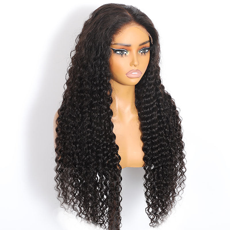 ZSF Hair 6*6/7*7 HD Lace Closure Wig Deep Wave Wear Go Upgrade Drawstring Virgin Human Hair Natural Black