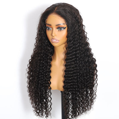 ZSF Hair 6*6/7*7 HD Lace Closure Wig Deep Wave Wear Go Upgrade Drawstring Virgin Human Hair Natural Black