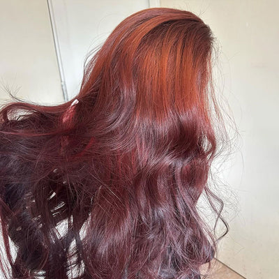 ZSF Ombre Maple Red Body Wave Wig Colored Lace Wig Brazilian Virgin Human Hair Natural Hairline