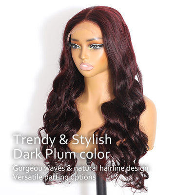 ZSF Hair Stunning Plum Color HD Lace Closure Body Wave Virgin Hair Unprocessed Human Hair 1Piece