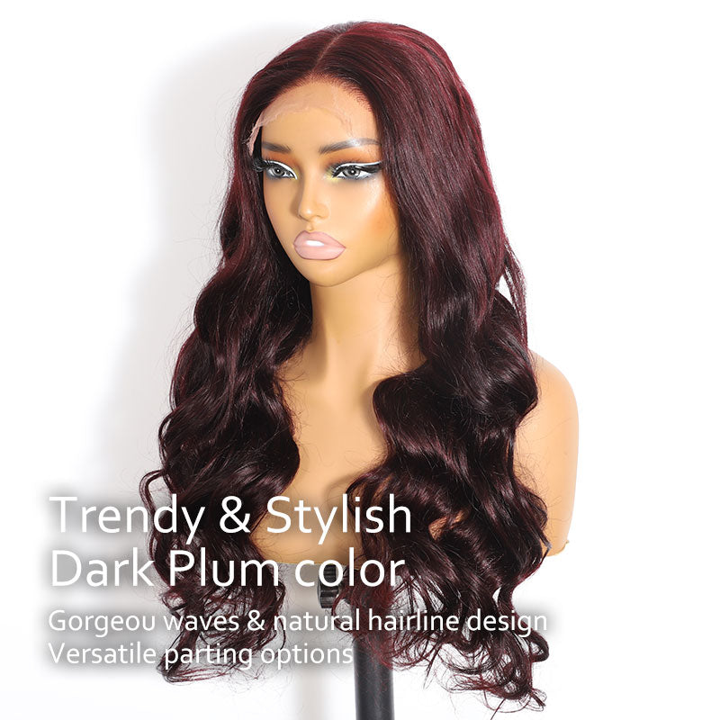 ZSF Hair Stunning Plum Color HD Lace Closure Body Wave Virgin Hair Unprocessed Human Hair 1Piece