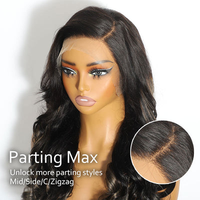 (BUY 1 GET 1 Free)ZSF New Trendy Slight Grey Honey Blonde Highlights Body Wave HD Lace Human Hair Wig C Part Pre Plucked