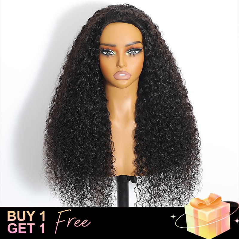 (BUY 1 GET 1 Free) ZSF 3 In 1 Half Wig |Flip Over Burmese Curly Install Half With Drawstring Glueless Beginner Friendly