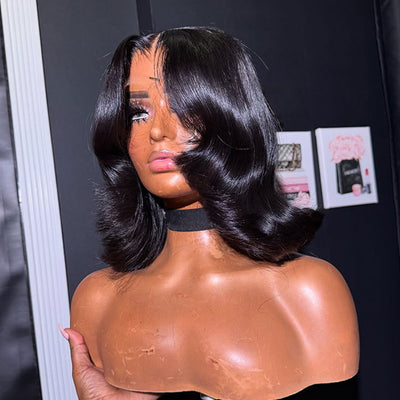 ZSF Body Wave Short Bob Lace C Part Human Wig Brazilian Bob Wigs With Full Ends