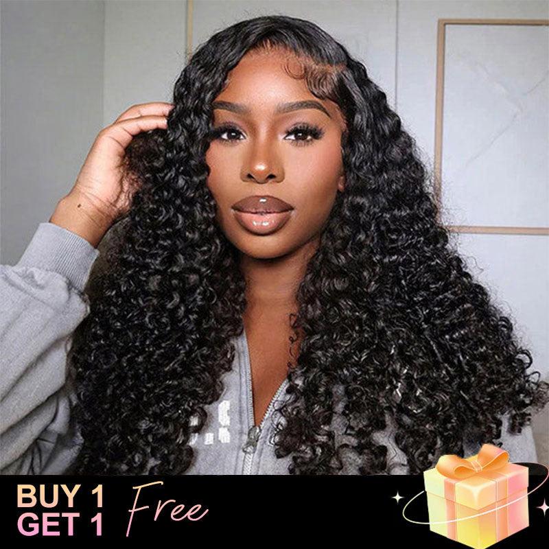 (BUY 1 GET 1 Free)ZSF Burmese Curly Hair Lace Wig Burmese Wig Virgin Hair Unprocessed Human Hair