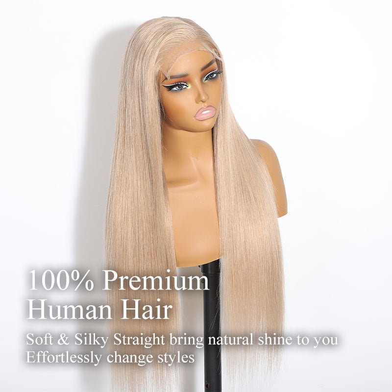 ZSF  Milk Tea Brown Body Wave Dark Ash Blonde 100% Human Hair Lace Frontal Wig C Part Natural Hairline