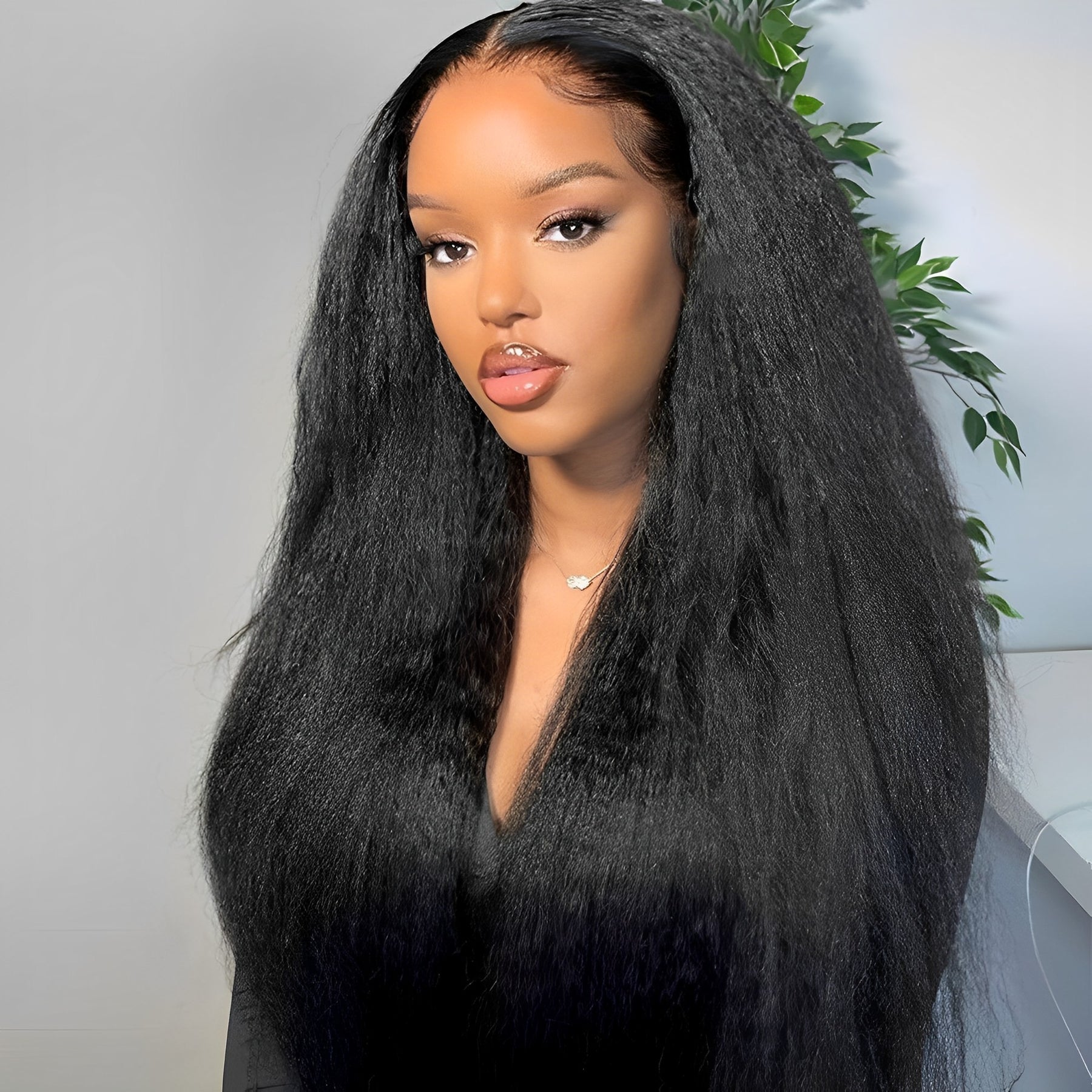 (BUY 1 GET 1 Free)ZSF Hair Lace Wig Kinky Straight Virgin Hair Unproce ...