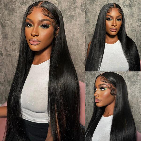 ZSF Hair 13*4 Transparent Lace Frontal Wig Straight Human Virgin Hair Natural Hairline