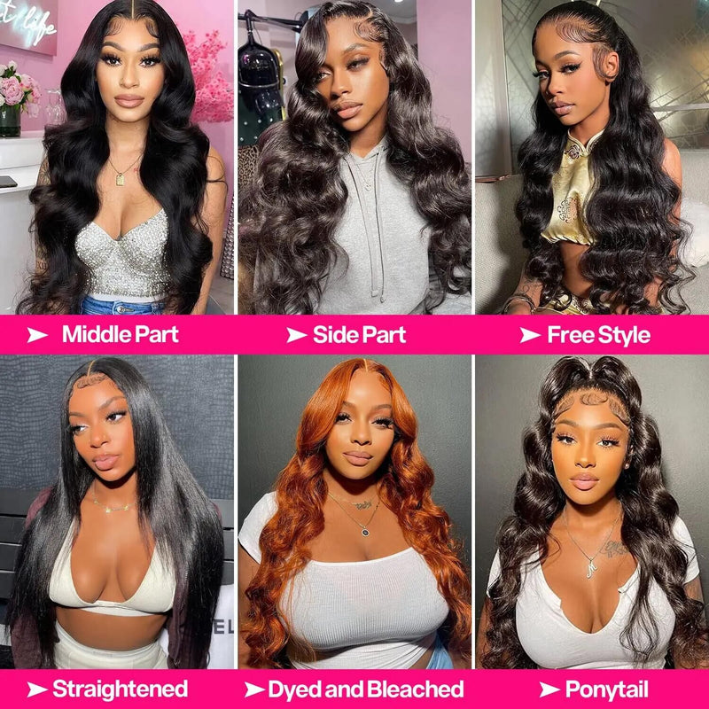 30" $199 Lace Frontal Wig | Body Wave Virgin Hair Human Hair 150% Density Transparent Lace 1Piece Natural Black