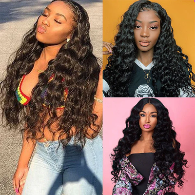 ZSF 6×6/7×7 Lace Closure With Loose Deep Wave Bundles Grade 8A Virgin Hair Unprocessed Natural Black Hair Weaving