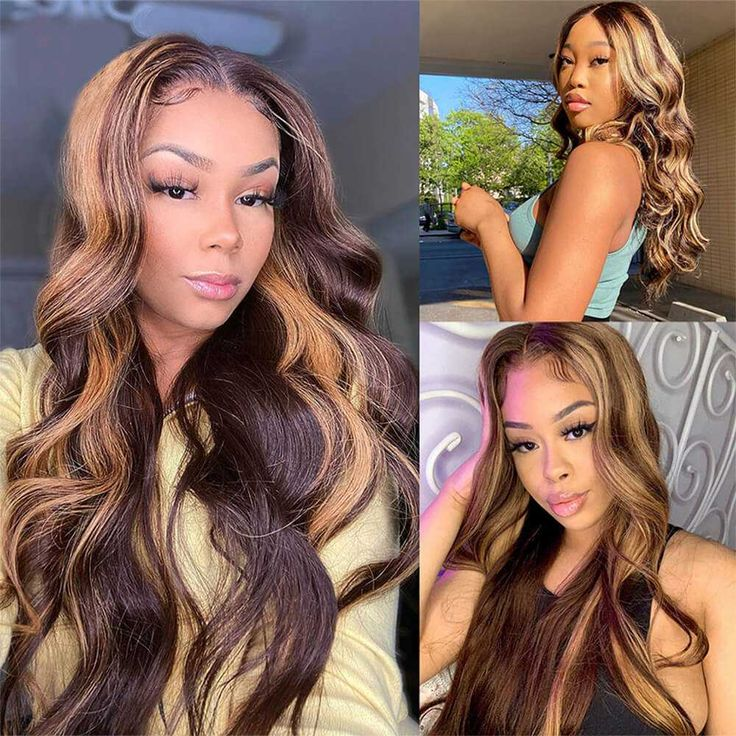 ZSF Ombre  P4/30 Body Wave Virgin Hair 4Bundles With Lace Frontal 100% Human Hair