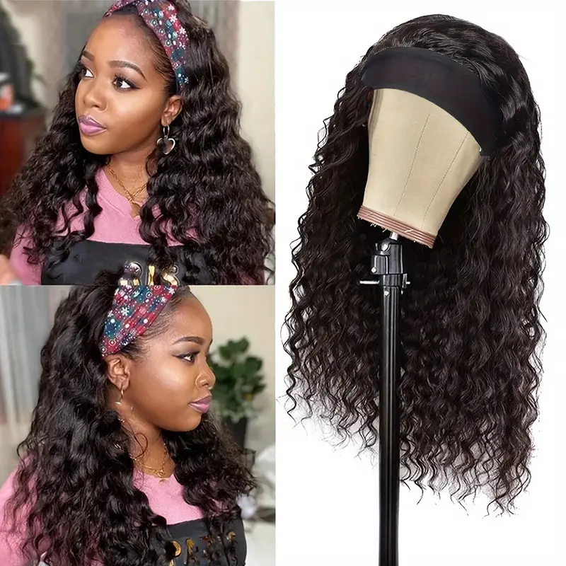 (Clearance Sale) ZSF Hair Headband Wig Deep Wave For Women No Glue & No Sew 1Piece