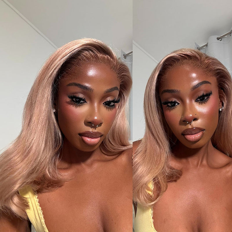 (Ready to Ship) ZSF New Arrival Ombre Ash Blonde Dark Root Body Wave Human Wavy Wig