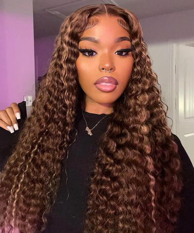 ZSF Ombre P4/30 Water Wave Virgin Hair 3Bundles With Lace Frontal 100% Human Hair