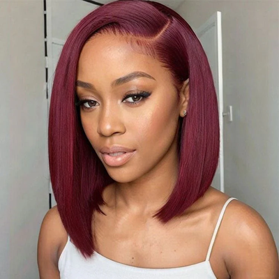 (Clearance Sale) ZSF Red Wine 99j Straight  Lace Colored Hair Human Virgin Hair One Piece