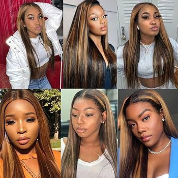 ZSF P4/30 Ombre Straight Human Hair 3Bundles With Lace Frontal Brazilian Remy Hair