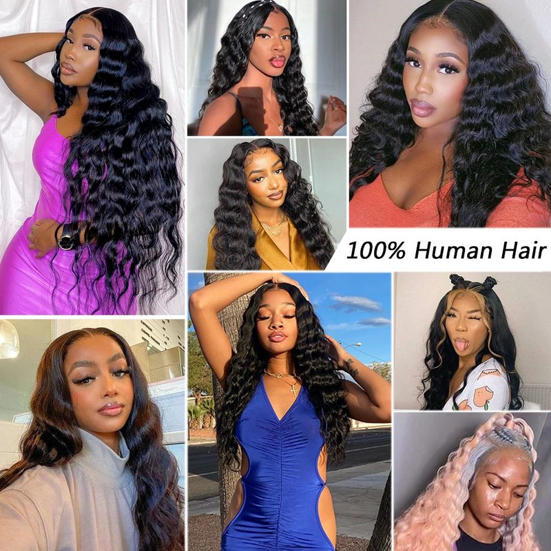 ZSF Loose Deep Wave 13*6 HD Lace Frontal Wig Pre Plucked Full Density