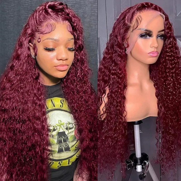 ZSF Hair  Deep Wave Transparent Lace Wig 99j