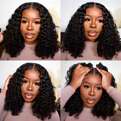 ZSF Bob Kinky Curly 7*5 Glueless HD Lace Wig Real HD Lace 100% Human Virgin Hair