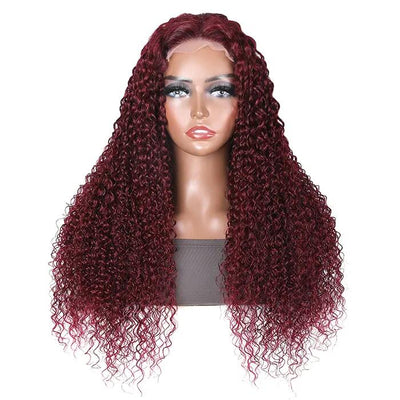 (Clearance Sale)ZSF Hair Transparent Lace Wig 99j# Brazilian Jerry Curly Pre Plucked