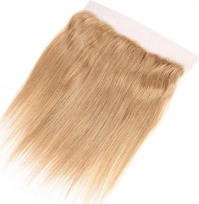 ZSF Honey Blonde #27 Straight Human Hair 3 Bundles With Lace Frontal Vigin Hair