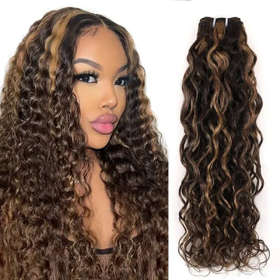 ZSF Ombre P4/30 Water Wave Virgin Hair 3Bundles With Lace Frontal 100% Human Hair