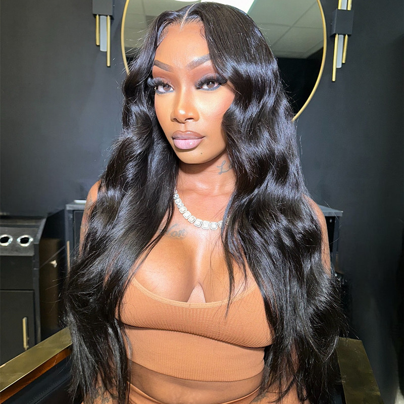 (BUY 1 GET 1 Free) ZSF 9*6 HD Lace Glueless Wig Body Wave Pre-Bleached Drawstring Tiny Knots Pre-Plucked Middle Part Hairline Pre-Cut Lace