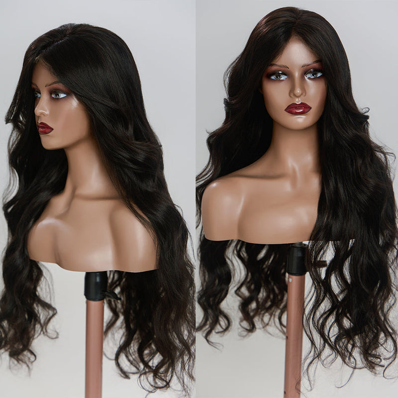 (Clearance Sale)ZSF Glueless Curtain Bangs 6*4.5 HD Lace Closure Wig Pre-Bleached Body Wave