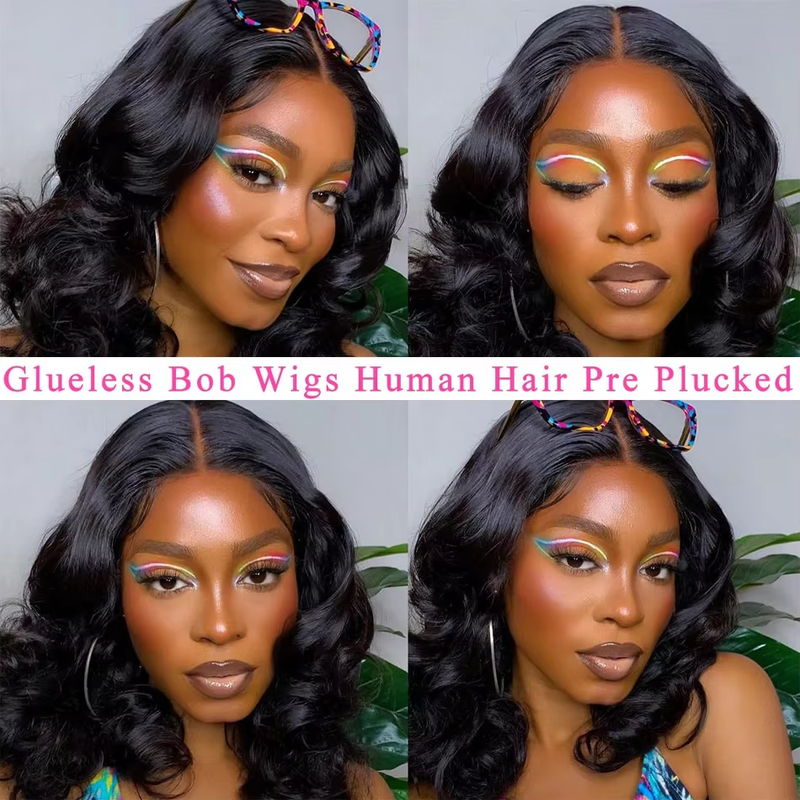 ZSF Body Wave 7*5 Glueless HD Bob Lace Wig Real HD Lace 100% Human Virgin Hair