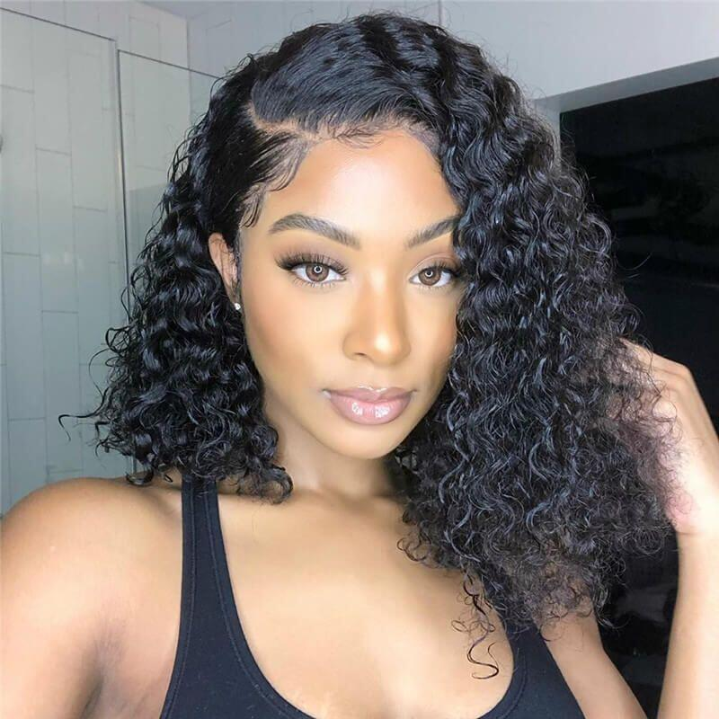 ZSF Deep Wave Bob Wig Deep Wave Bob Wig 5*5 HD Lace Brazilian Virgin Hair Unprocessed Curly Wigs