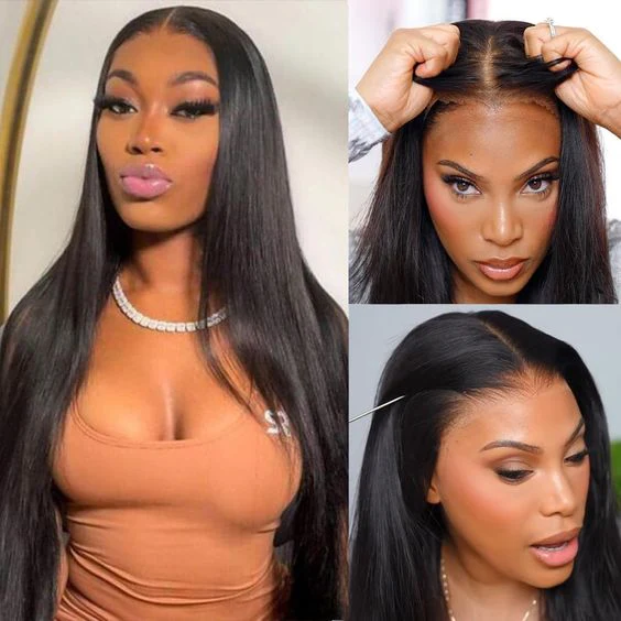 ZSF 9×6 HD Lace M-Cap Wear&Go Wig Glueless Wig Straight Pre-bleached Tiny Knots Pre-Plucked Hairline