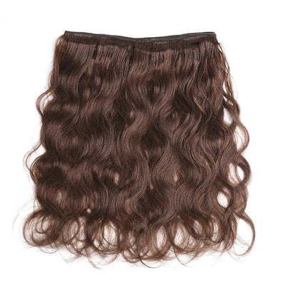 ZSF Chocolate Brown #4 Body Wave Hair 4Bundles With Lace Frontal 100% Virgin Human Hair