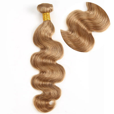 ZSF Honey Blonde #27 Body Wave Human Hair 3 Bundles With Lace Frontal Vigin Hair