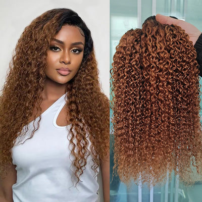 ZSF Ombre T4/30 Water Wave Virgin Hair 4Bundles With Lace Frontal 100% Human Hair