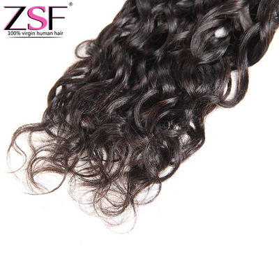 ZSF Hair Grade 10A Vigin Hair Water Wave 1Bundle 100% Unprocessed Human Hair Weave Natural Black