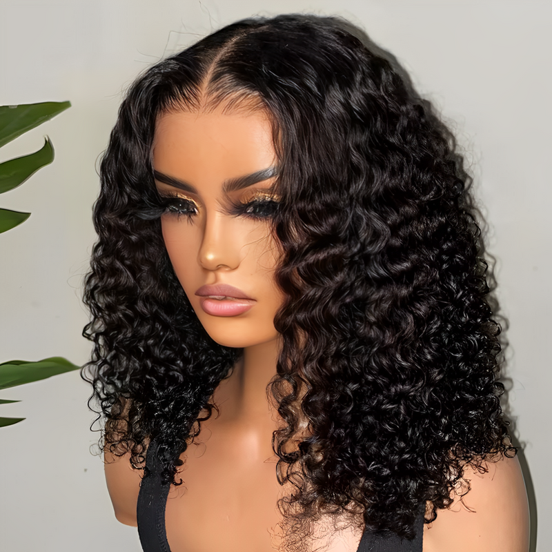 ZSF Bob Water Wave 7*5 Glueless HD Lace Wig Pre-pluck Natural Hairline