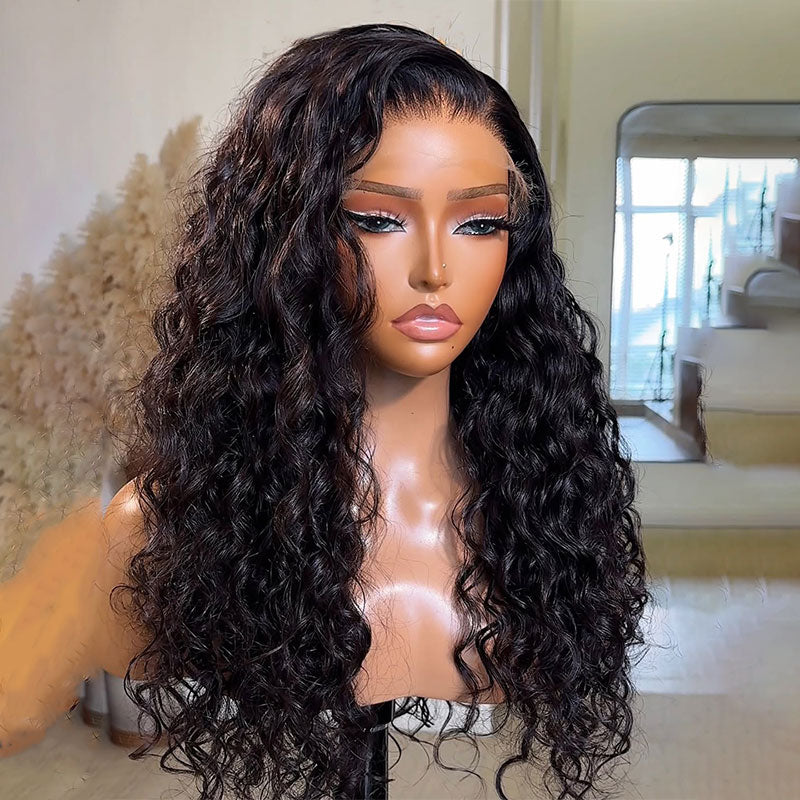 ZSF Hair New Indian Curly Natural Black C Part 100% Human Hair Natural Hairline Tiny Knots