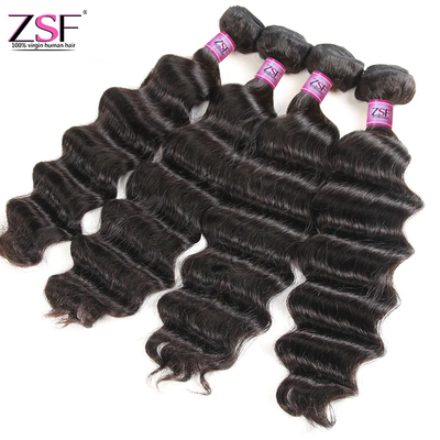 ZSF Grade 10A Bundle Loose Deep Wave 100% Unprocessed Human Hair Weave 1Bundle