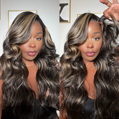 ZSF P1B/27 Ombre Blonde Body Wave Human Hair 3Bundles With Lace Frontal Brazilian Remy Hair